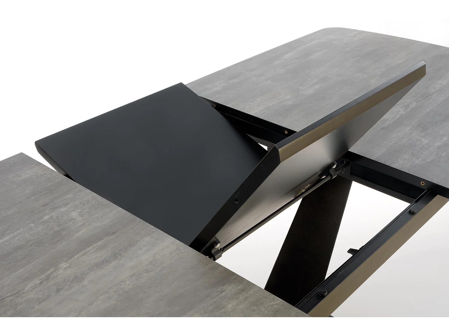 Mesa de comedor de diseño EPONA 180-230x95cm con pata central de metal negro
