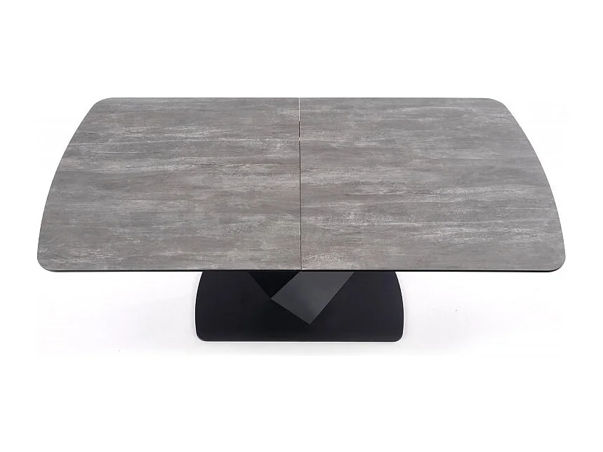 Mesa de comedor de diseño EPONA 180-230x95cm con pata central de metal negro