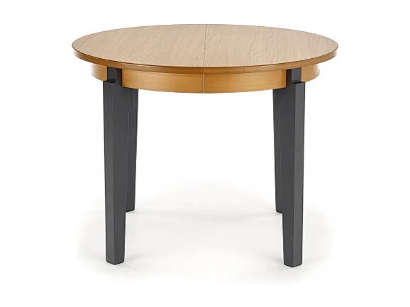 Piano del tavolo rotondo allungabile Cox in rovere con gambe grigio antracite