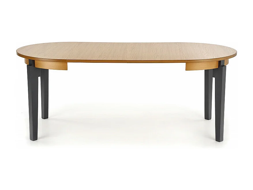 Piano del tavolo rotondo allungabile Cox in rovere con gambe grigio antracite