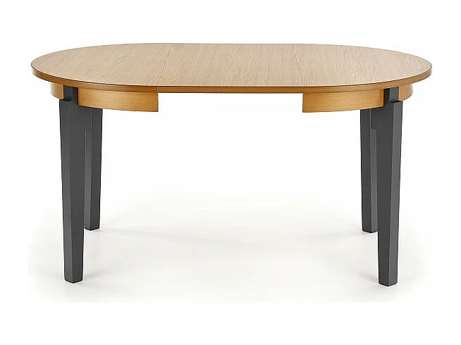 Mesa redonda extensible Cox de roble con patas gris antracita