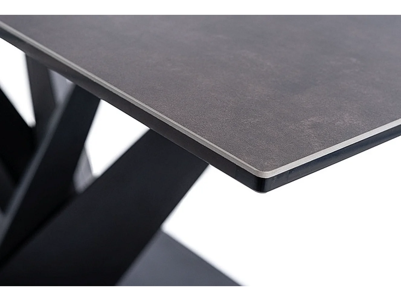 Table extensible métal verre et céramique noir 160cm Rizo