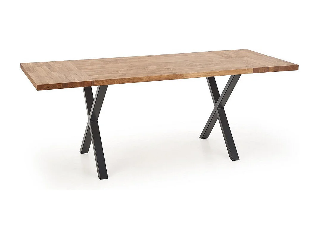 Table a manger extensible en chêne massif et métal 120cm Vinus - Rallonges (2x40cm)