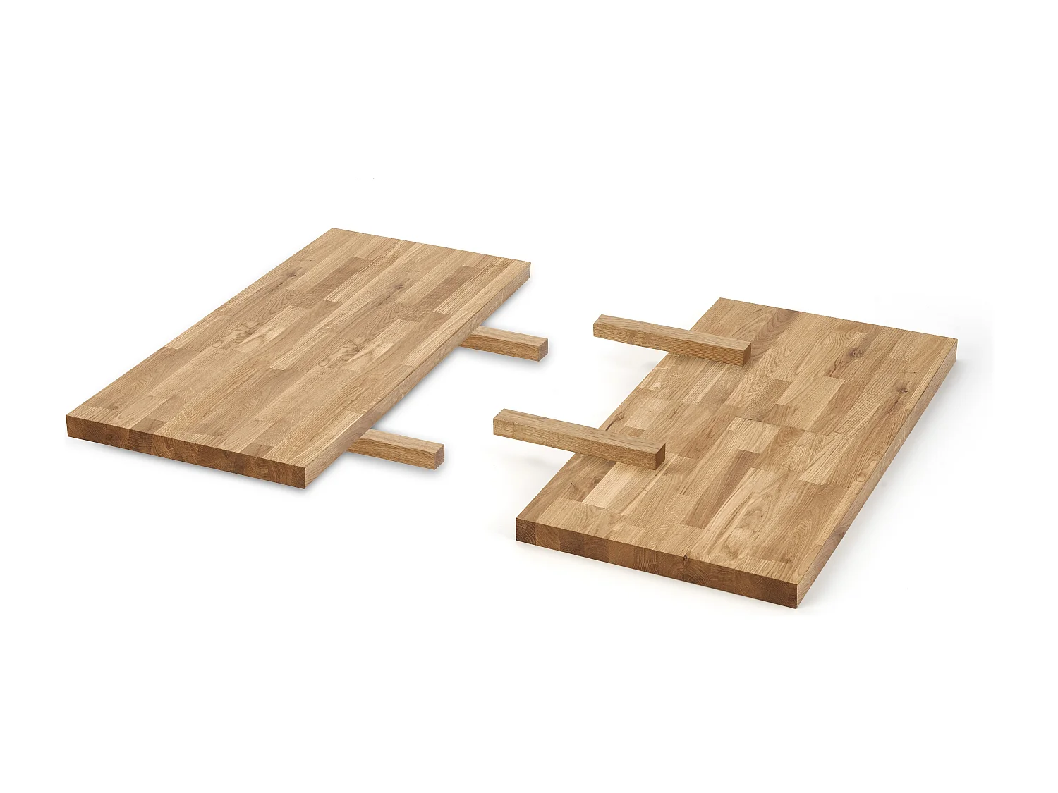 Table a manger extensible en chêne massif et métal 120cm Vinus - Rallonges (2x40cm)