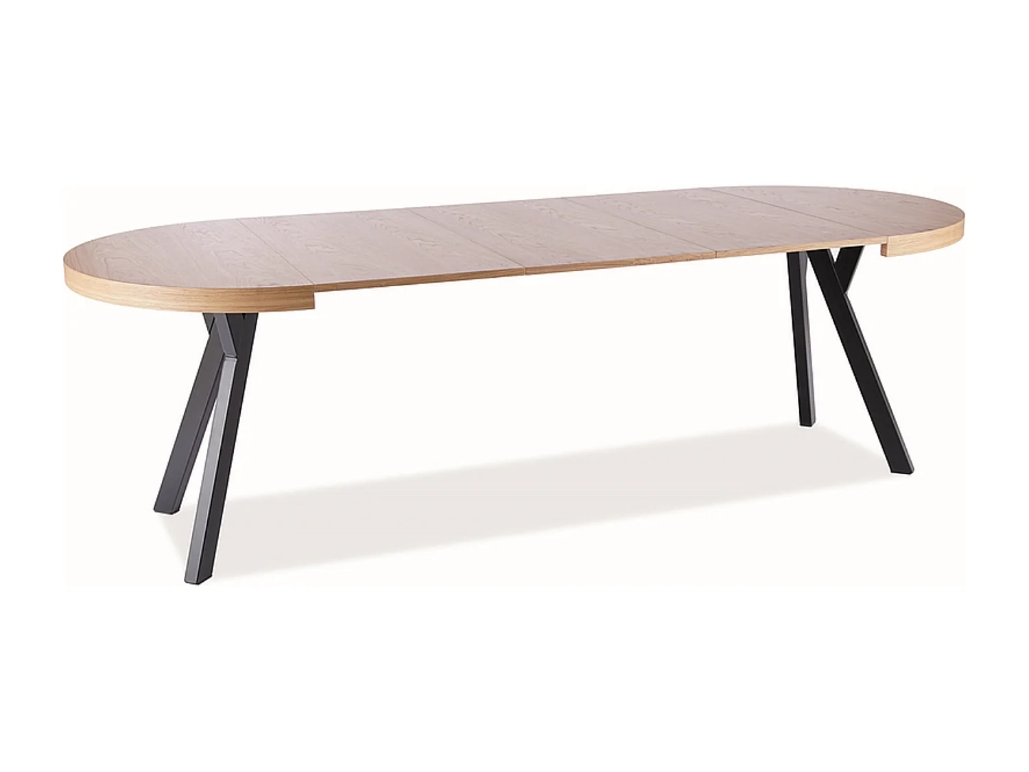 Table à manger extensible métal noir & placage bois 100cm Astra