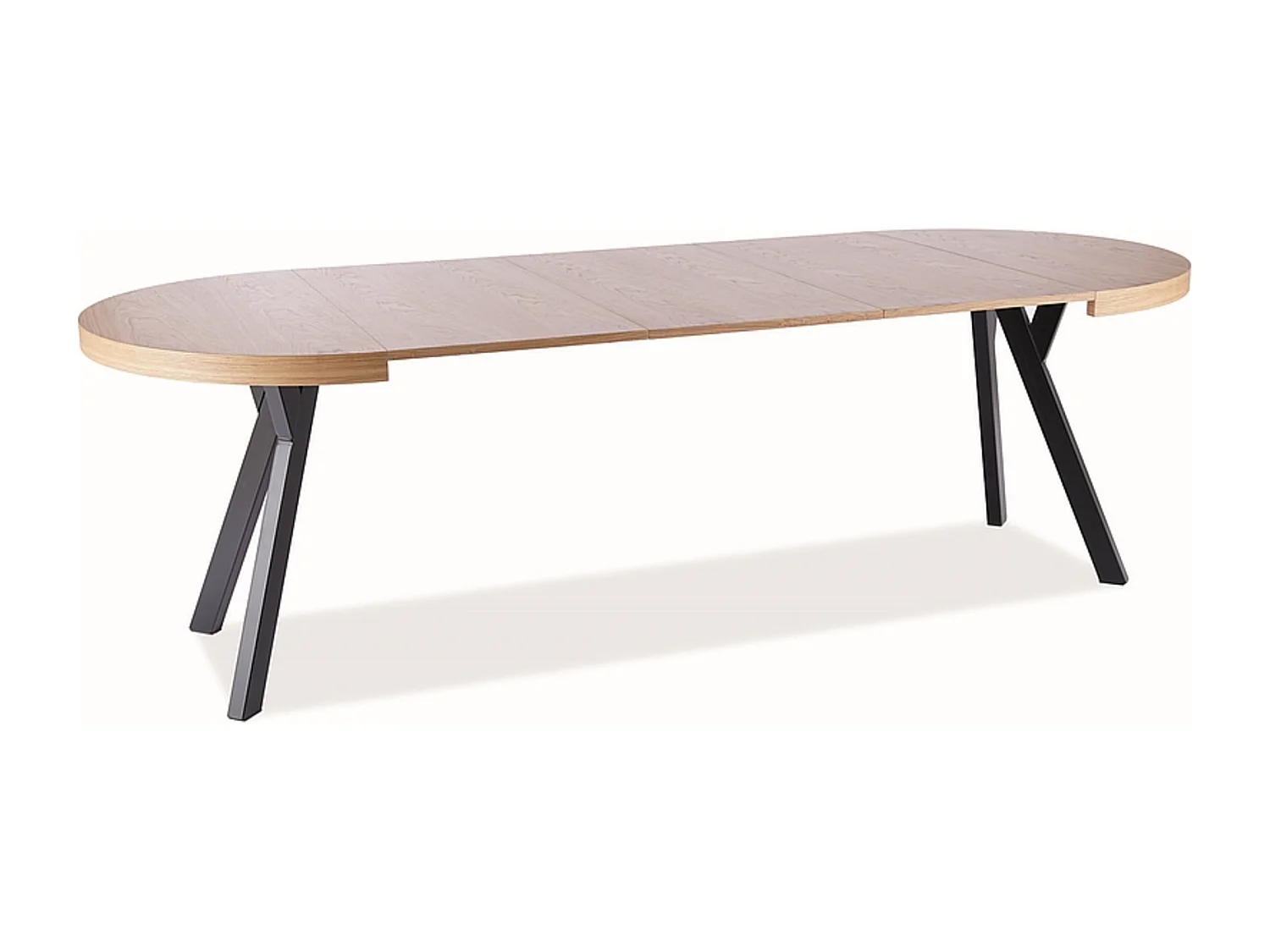 Table à manger extensible métal noir & placage bois 100cm Astra