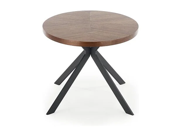 Tavolo da pranzo ovale con piano impiallacciato in noce e base in metallo nero design BENDIS