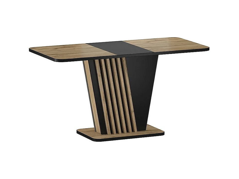 Table extensible 125-170 cm noire et aspect chêne avec pied design Helen