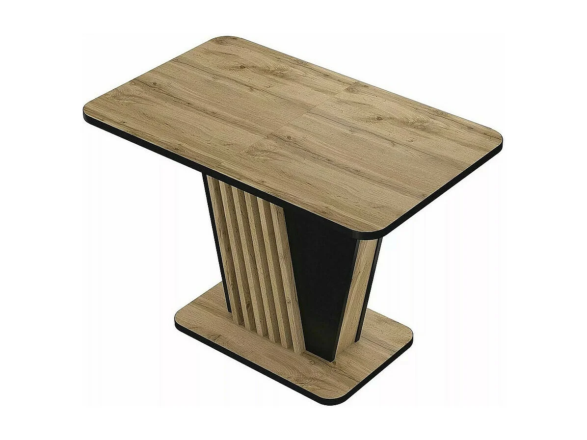 Mesa extensible de 125-170 cm en negro y roble con pata de diseño Helen
