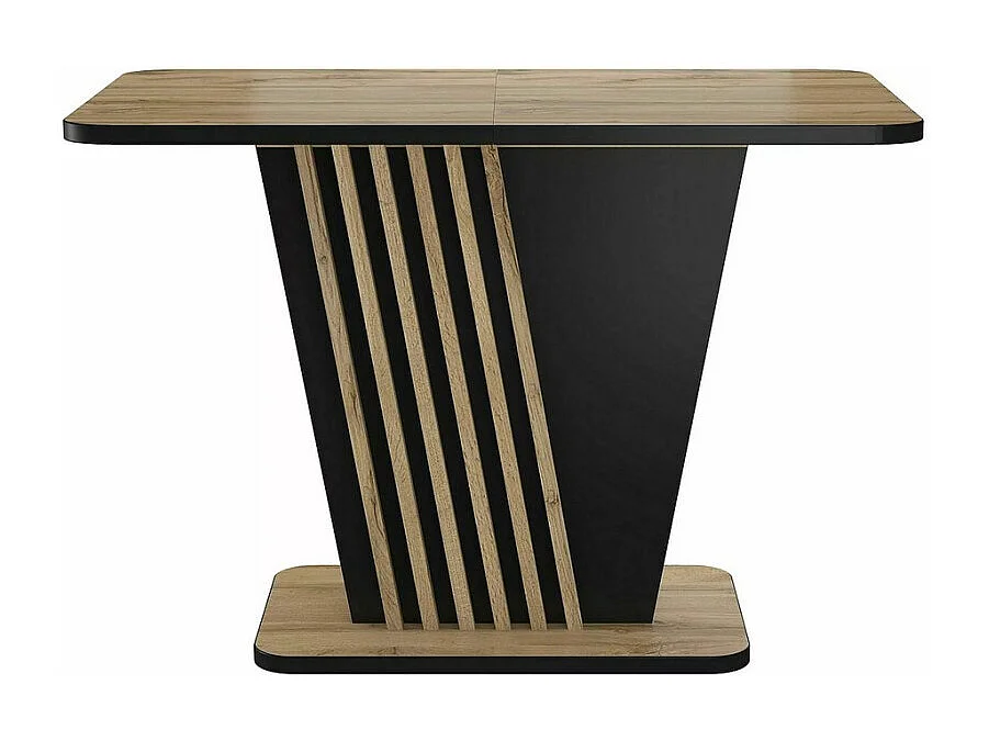 Table extensible 125-170 cm noire et aspect chêne avec pied design Helen
