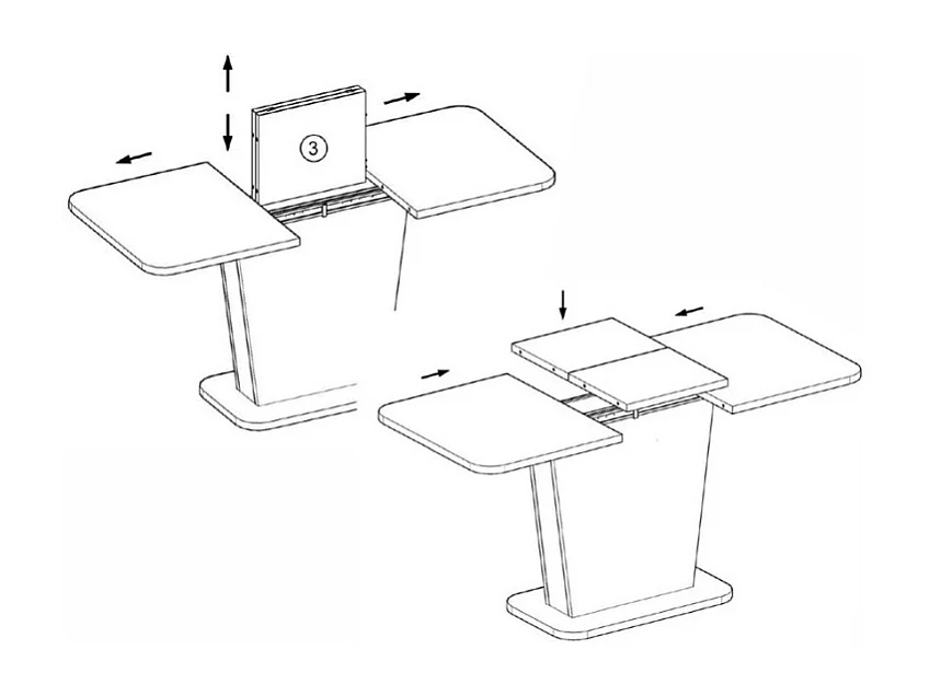 Table extensible 125-170 cm noire et aspect chêne avec pied design Helen
