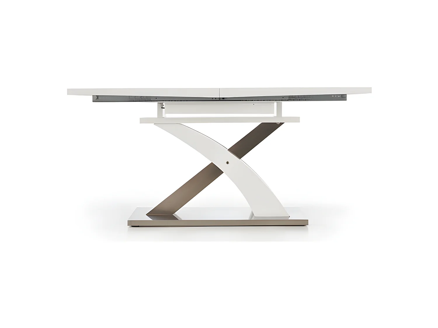 Table a manger blanche laquée avec rallonge 160-220cm Elvira