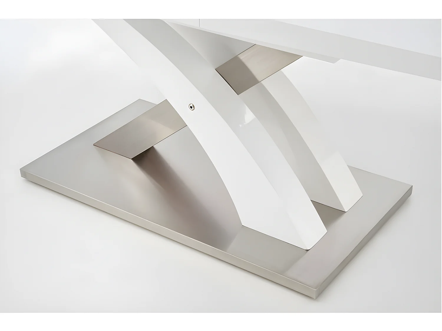 Table a manger blanche laquée avec rallonge 160-220cm Elvira