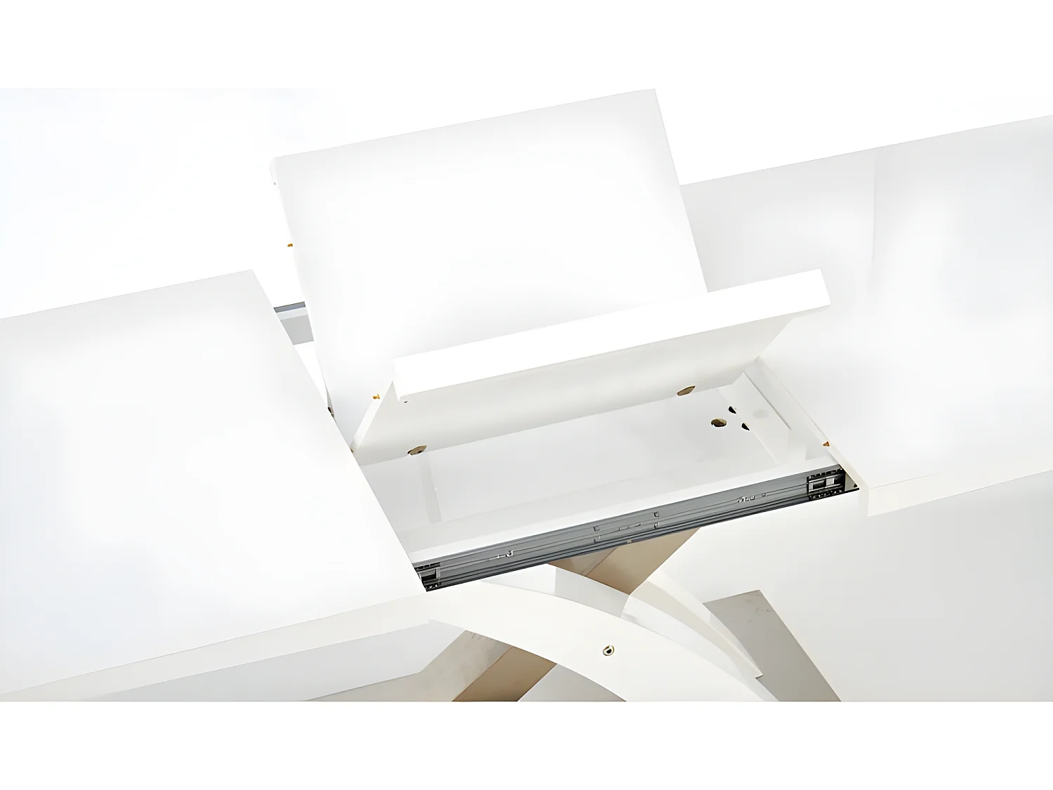 Tavolo da pranzo Elvira laccato bianco con prolunga 160-220cm