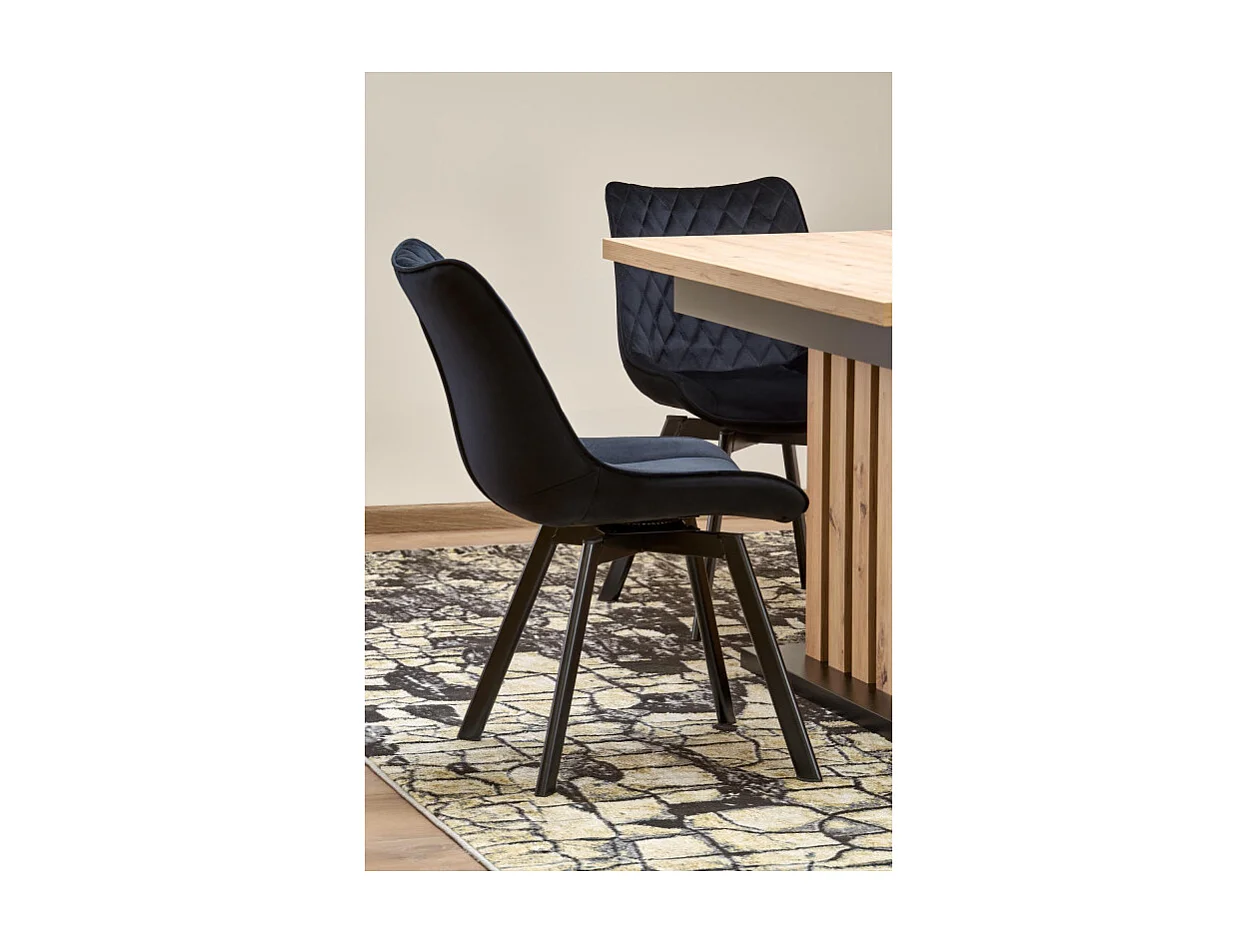 Tavolo da pranzo allungabile in rovere e nero 130 cm Celso