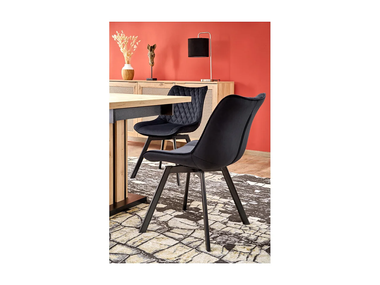 Tavolo da pranzo allungabile in rovere e nero 130 cm Celso