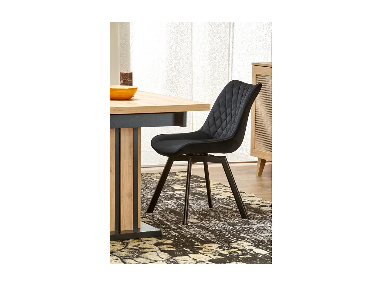 Tavolo da pranzo allungabile in rovere e nero 130 cm Celso