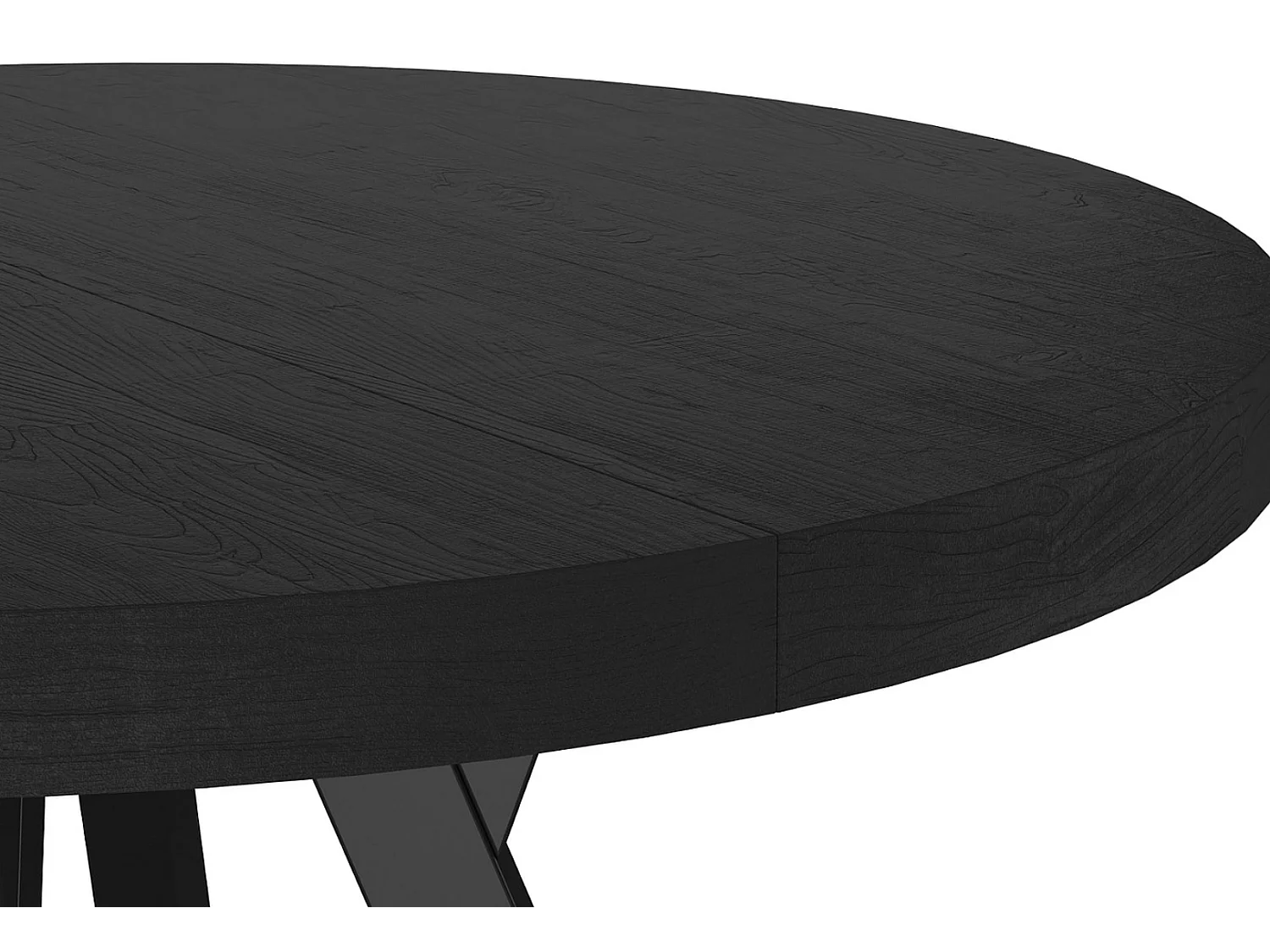Table à manger ronde extensible métal et placage bois 100cm Astra
