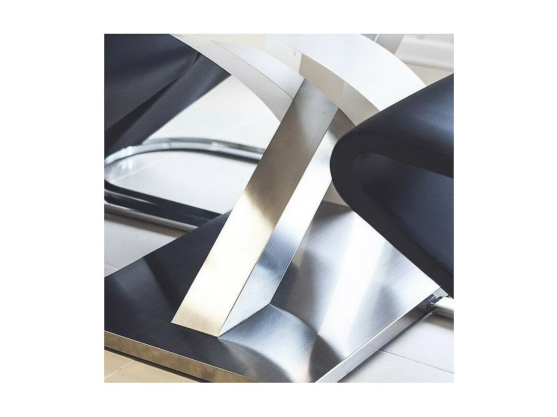 Table à manger design blanc laqué et verre avec rallonge Cleo