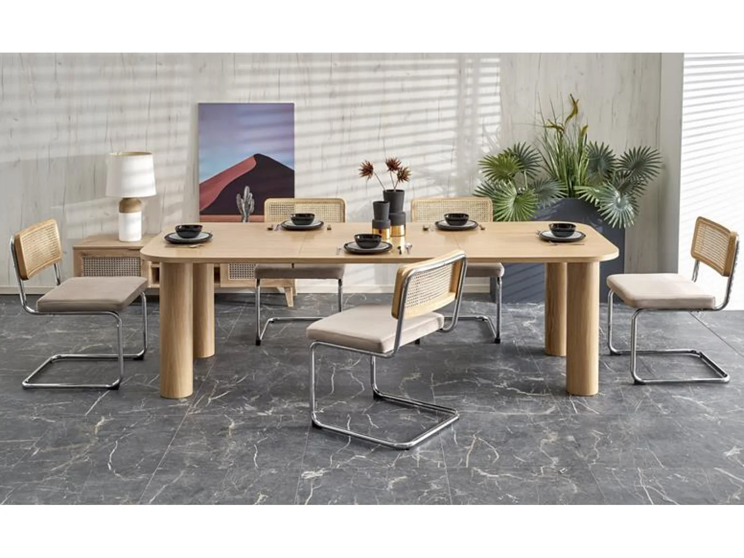 Tavolo da pranzo Marthe allungabile in rovere impiallacciato 160-240cm