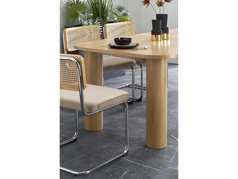 Table à manger extensible plaquée chêne 160-240cm Marthe