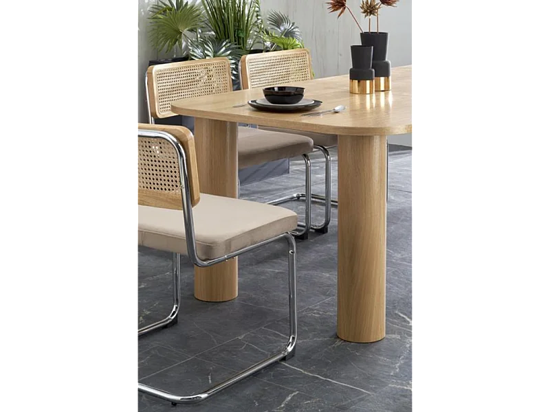 Table à manger extensible plaquée chêne 160-240cm Marthe