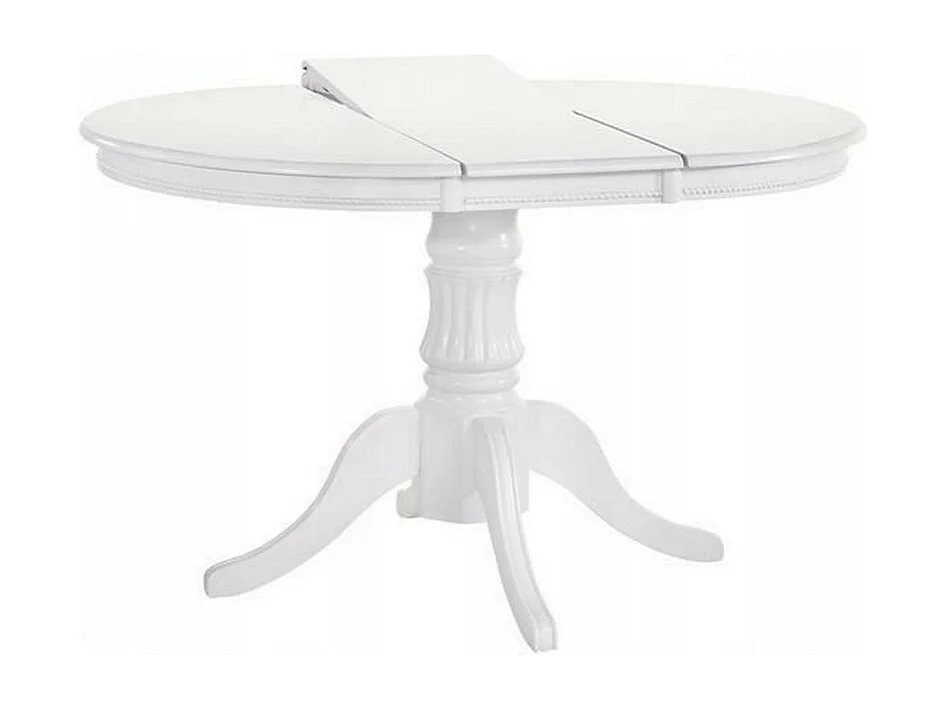 Mesa Windsor redonda extensible blanca con pata central