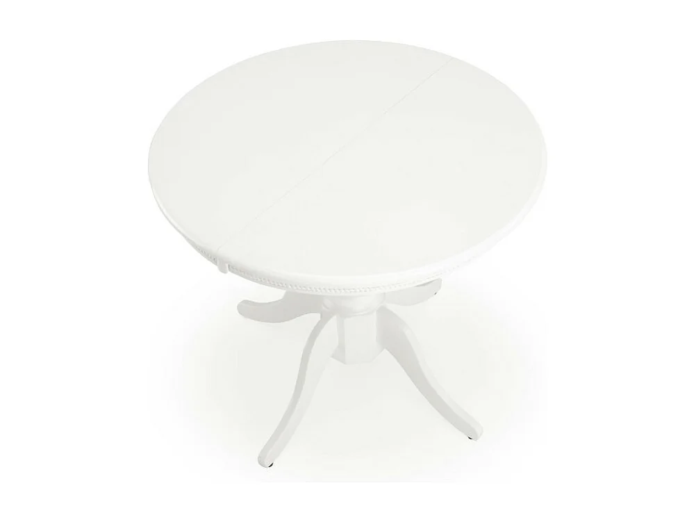 Mesa Windsor redonda extensible blanca con pata central