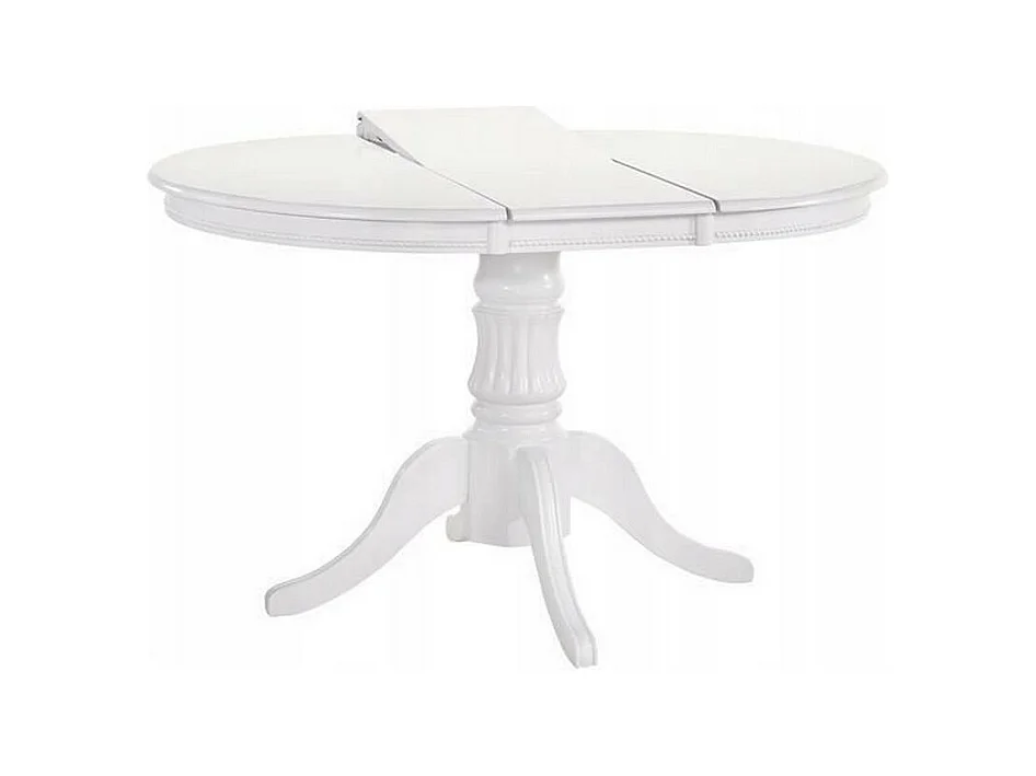 Table blanche ronde extensible avec pied central Windsor