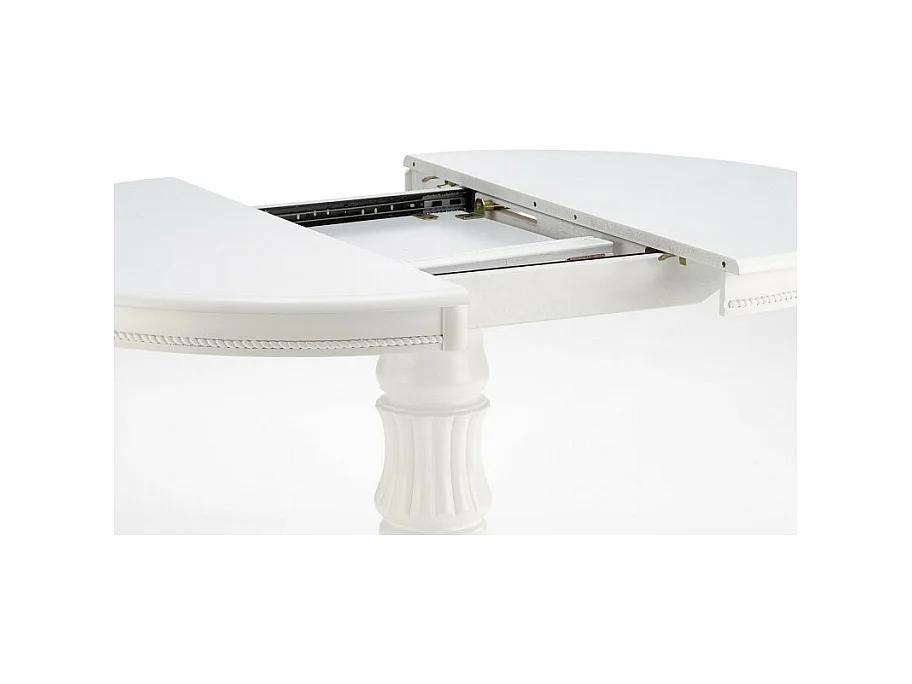 Table blanche ronde extensible avec pied central Windsor
