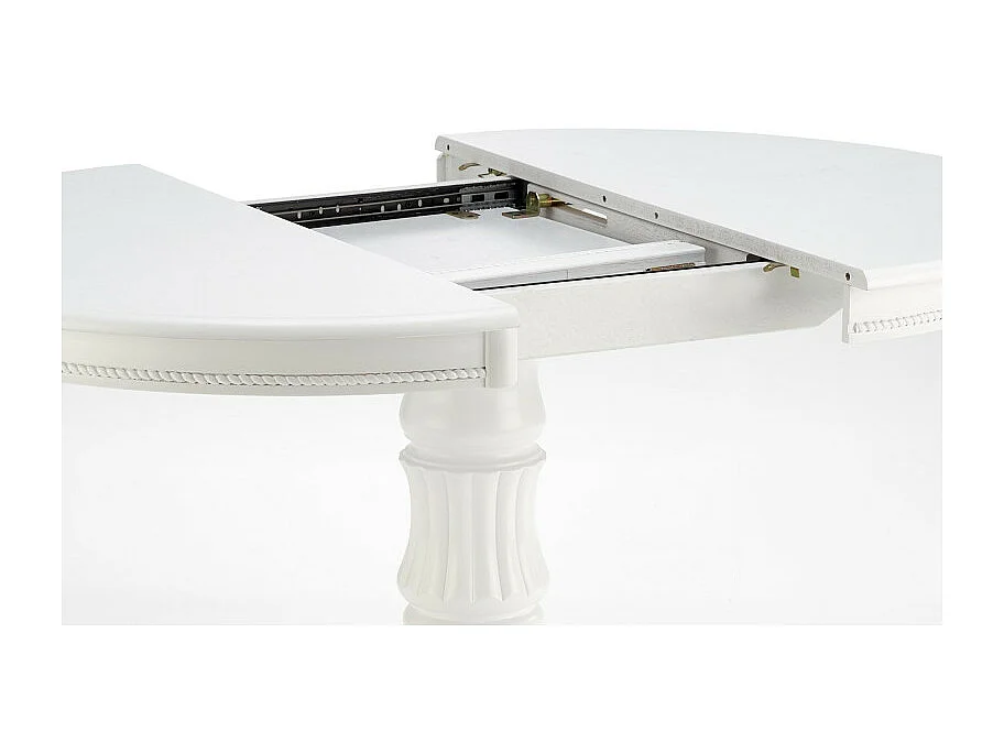 Mesa Windsor redonda extensible blanca con pata central