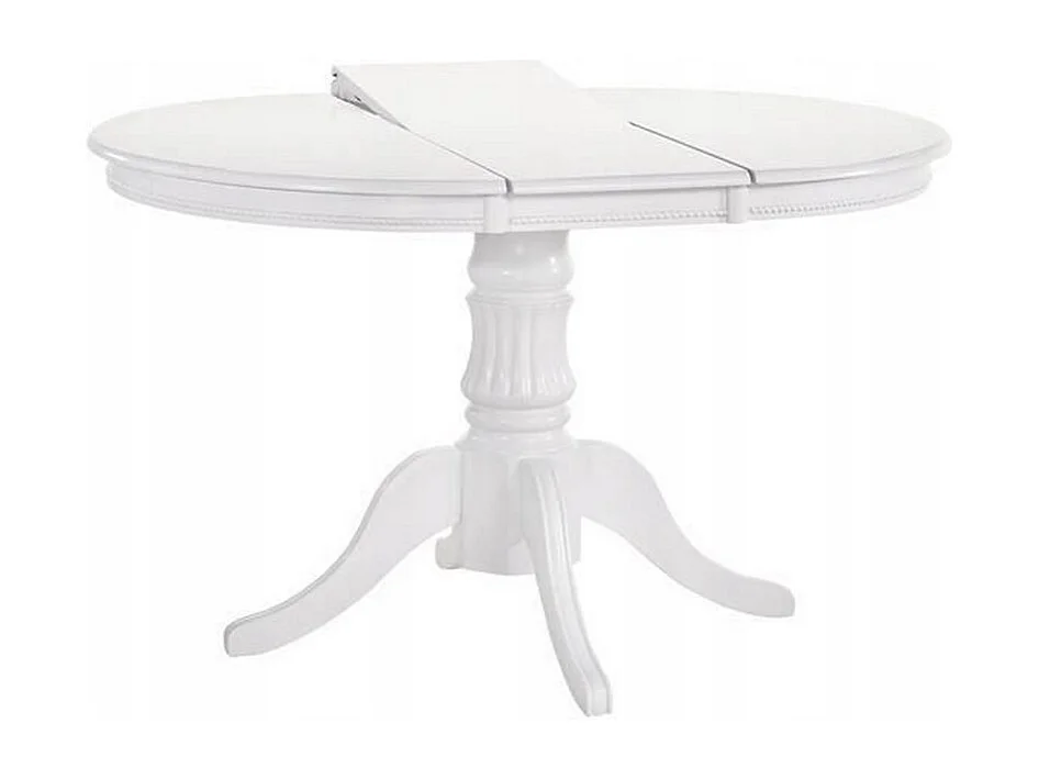 Table blanche ronde extensible avec pied central Windsor