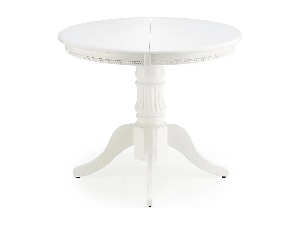 Mesa Windsor redonda extensible blanca con pata central