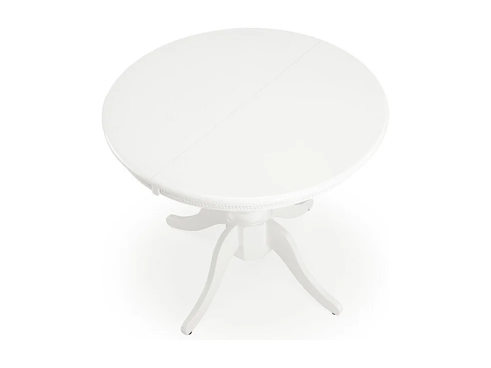 Mesa Windsor redonda extensible blanca con pata central