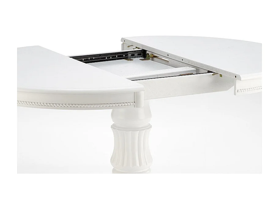 Mesa Windsor redonda extensible blanca con pata central