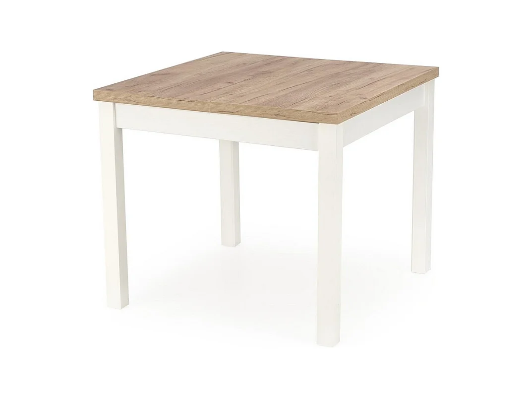 Tavolo da pranzo quadrato allungabile bianco e rovere 90cm Brevla