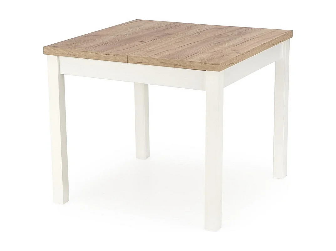 Table à manger extensible carrée blanc & chêne 90cm Brevla