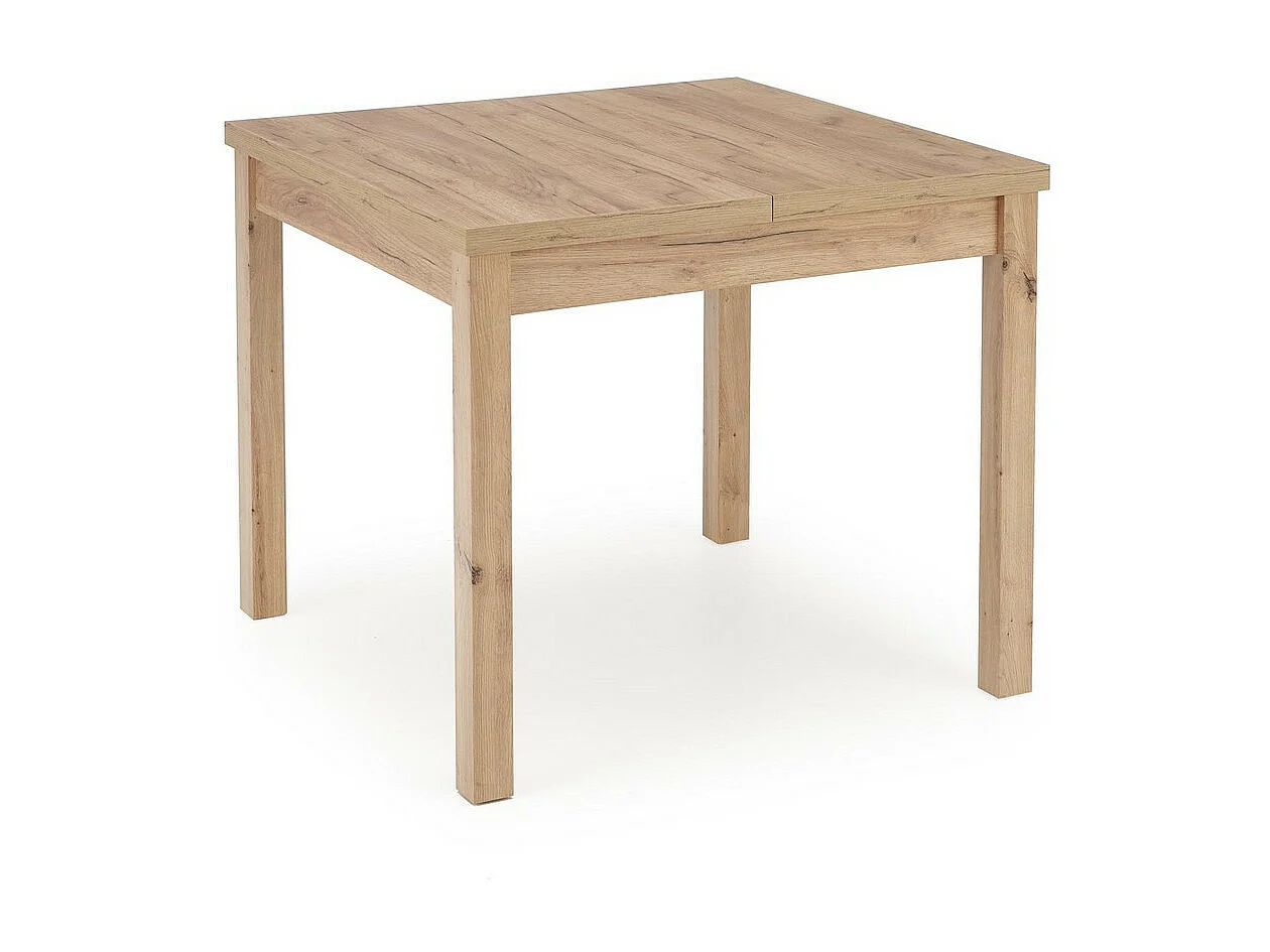 Table à manger extensible carrée couleur chêne 90cm Brevla