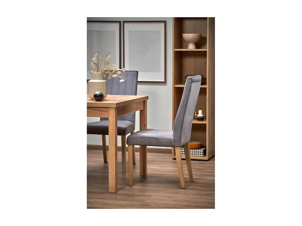 Table à manger extensible carrée couleur chêne 90cm Brevla