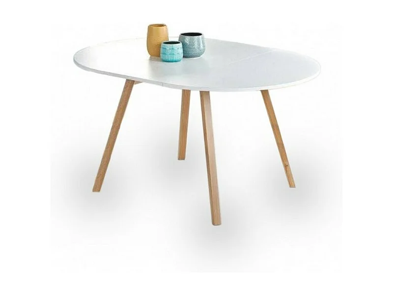 Table ronde scandinave avec rallonge 102cm Storend -
