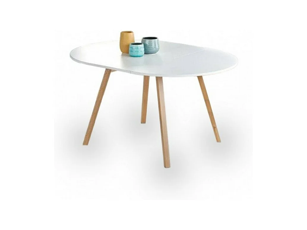 Table ronde scandinave avec rallonge 102cm Storend -