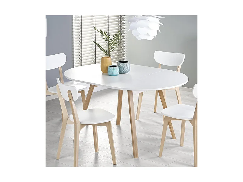 Table ronde scandinave avec rallonge 102cm Storend -