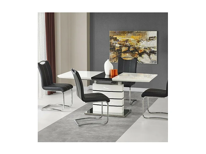 Mesa extensible Daisy en blanco y negro