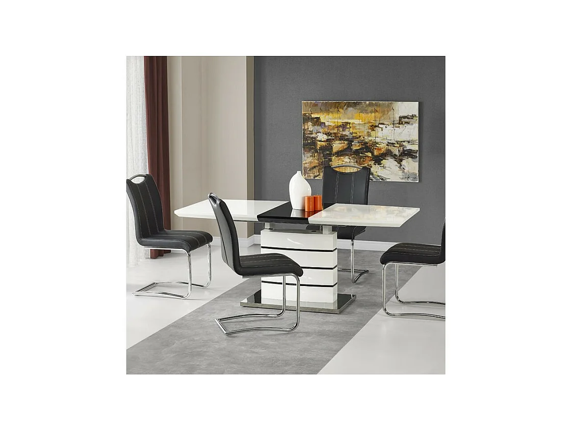 Table à rallonge noir & blanc Daisy