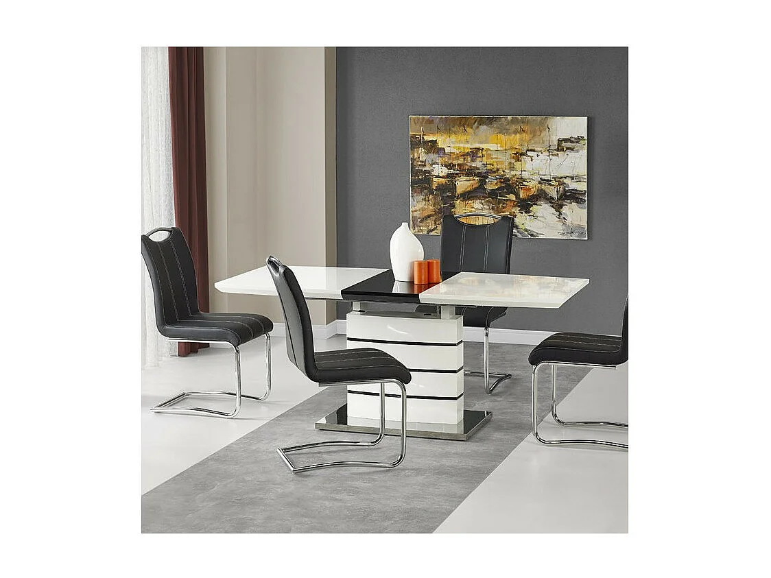 Table à rallonge noir & blanc Daisy