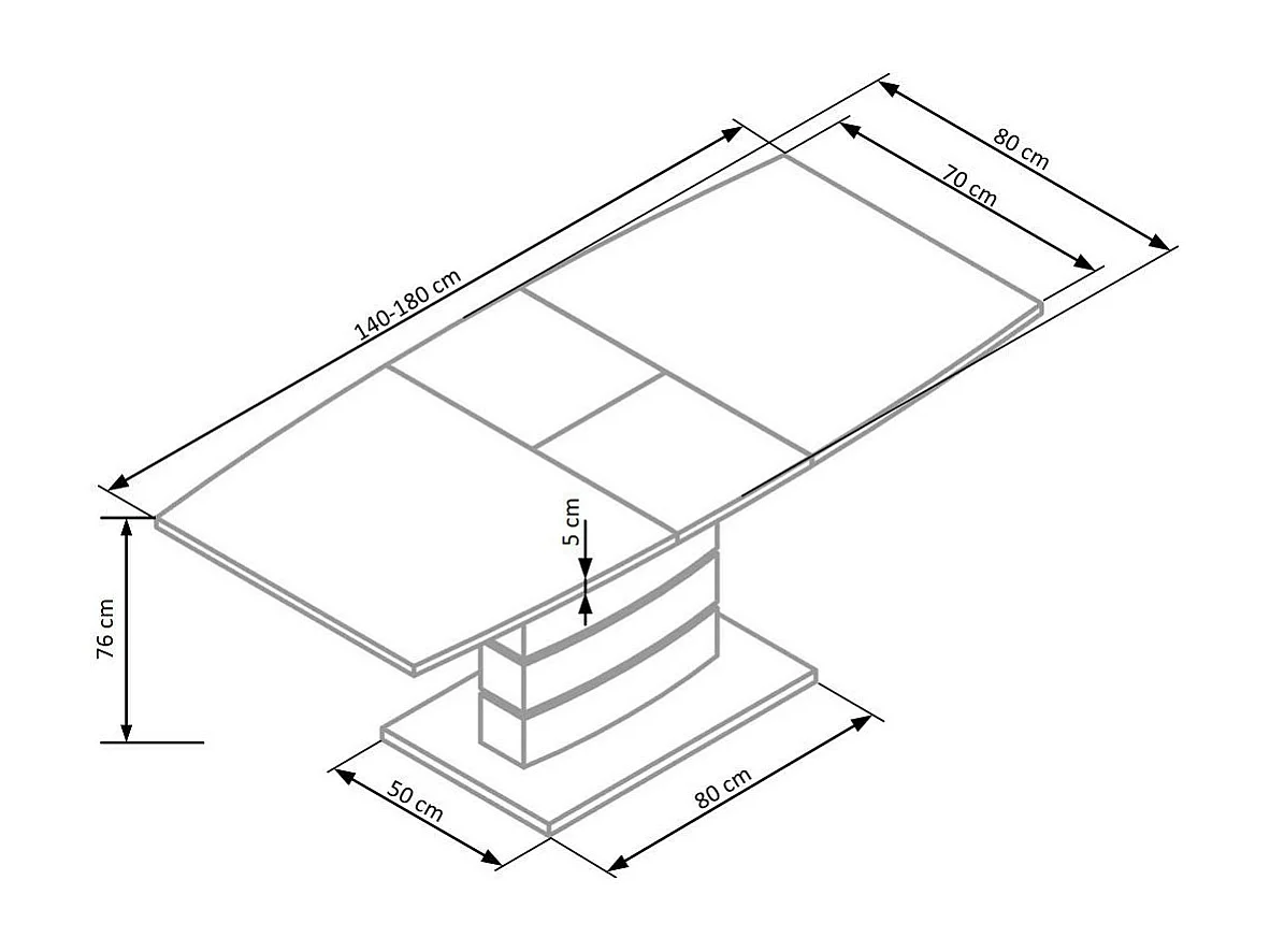 Table à rallonge noir & blanc Daisy