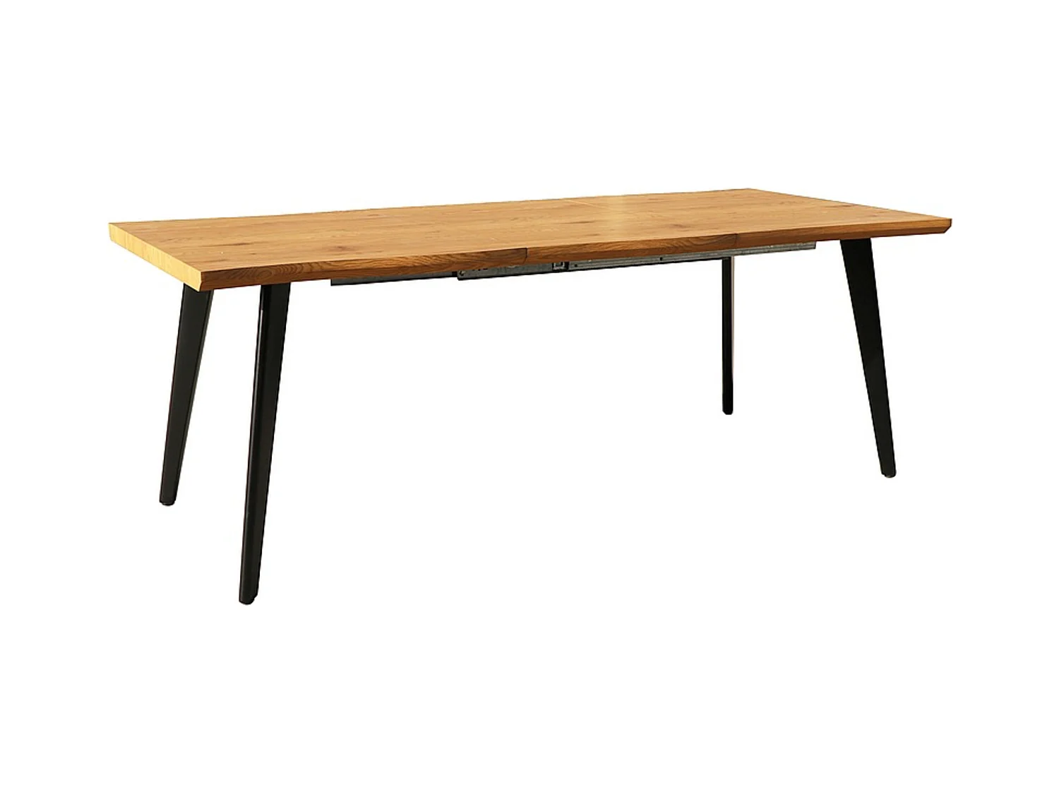 Table design extensible métal noir et chêne vernis 150cm Meno