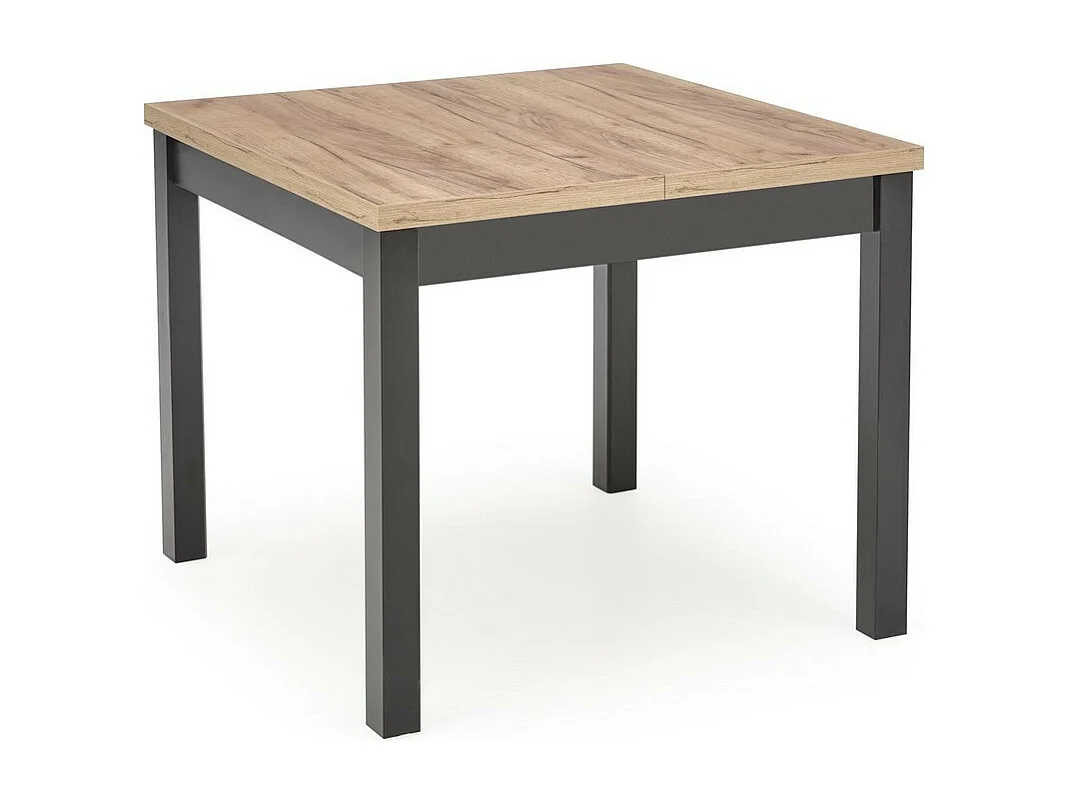 Table à manger extensible carrée noir & chêne 90cm Brevla