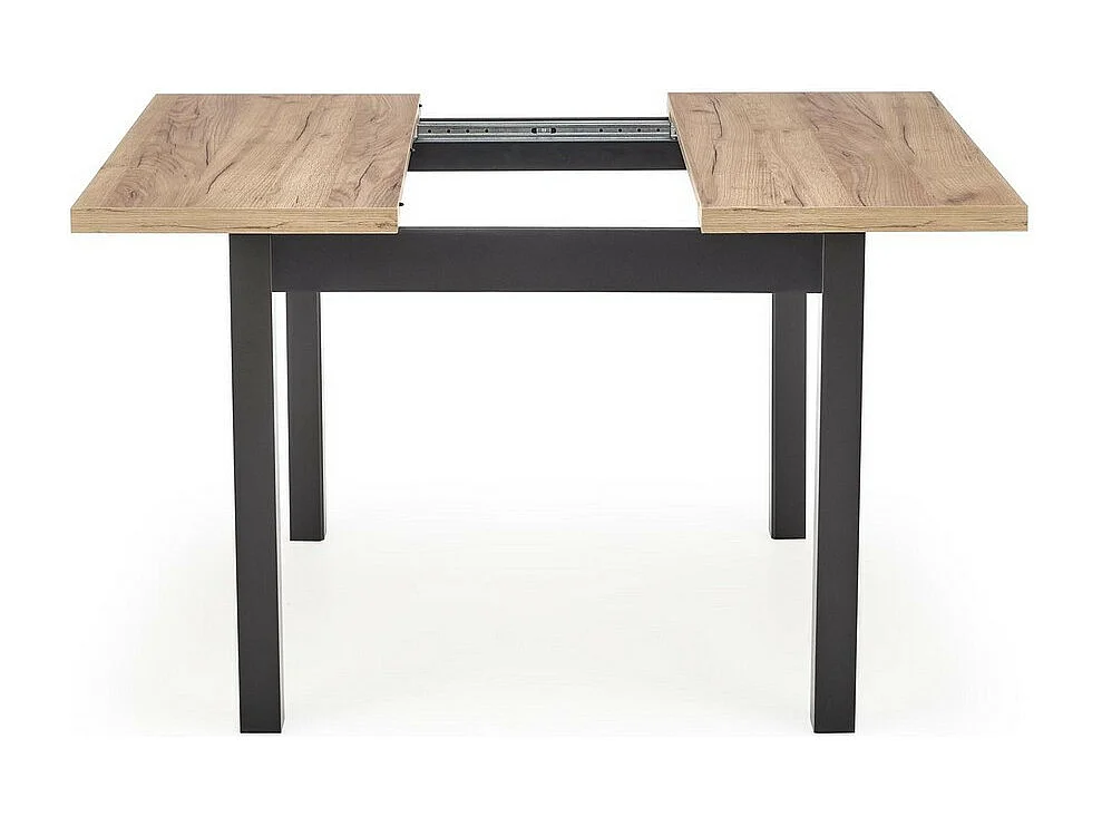 Table à manger extensible carrée noir & chêne 90cm Brevla