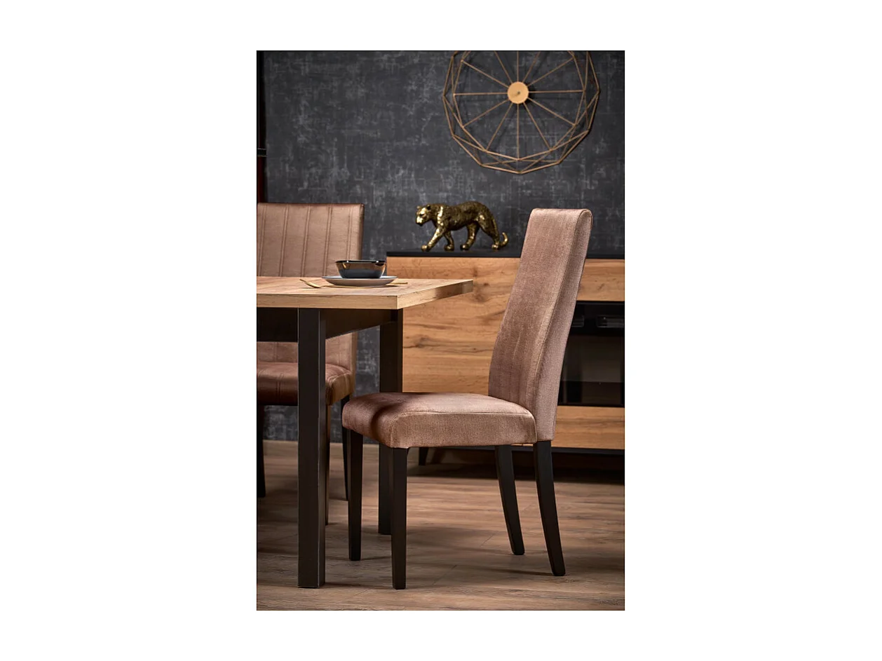 Table à manger extensible carrée noir & chêne 90cm Brevla